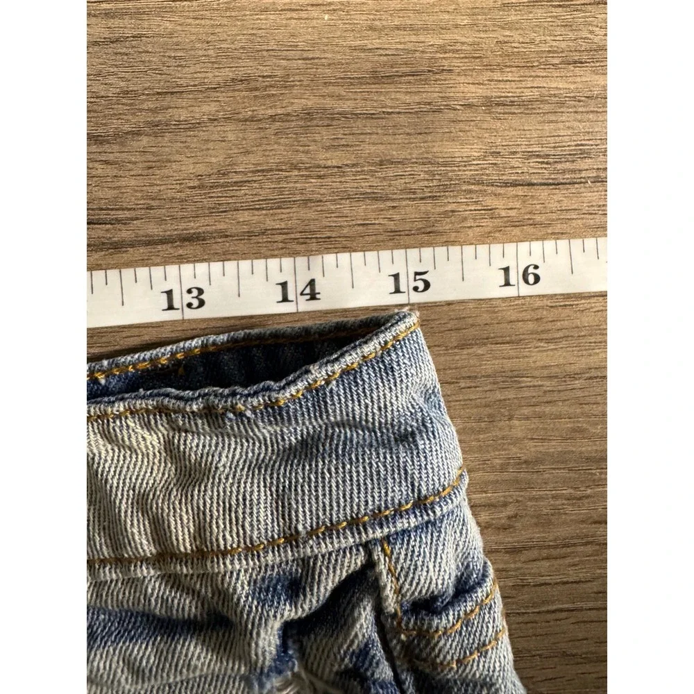 Blu Pepper‎ Vintage Womens Blue Denim Crochet Lace Trim Distressed Shorts L